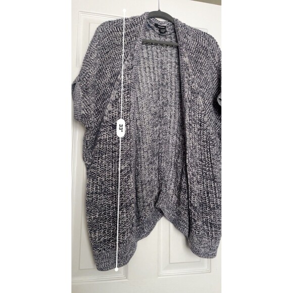 DKNY JEANS Gray Open Front Knit Cardigan Sweater Short Sleeves Womens XL - Picture 3 of 7